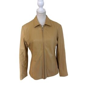 WILSONS Leather Insulated Jacket Tan Size Medium Vintage Y2K